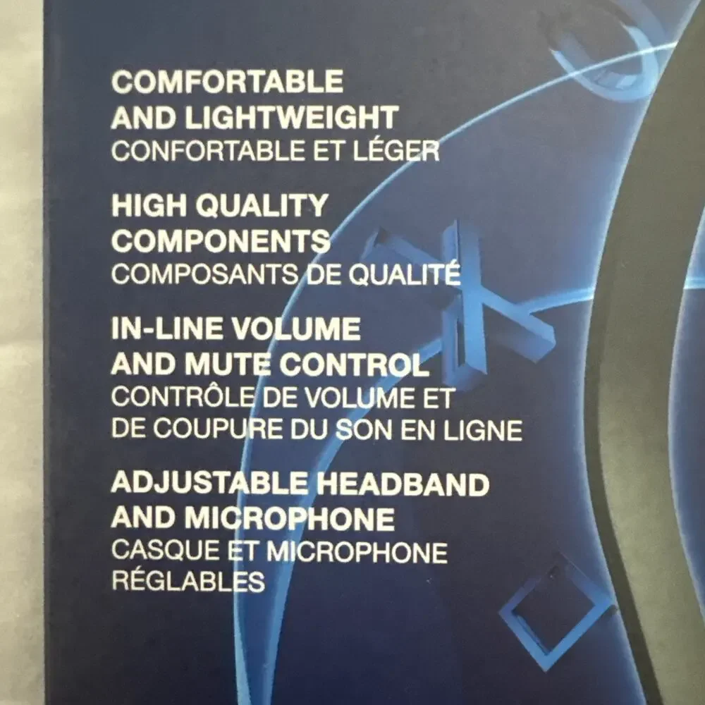 Headset for Sony PlayStation 4 PS4 – Black – Lightweight Wired Mic